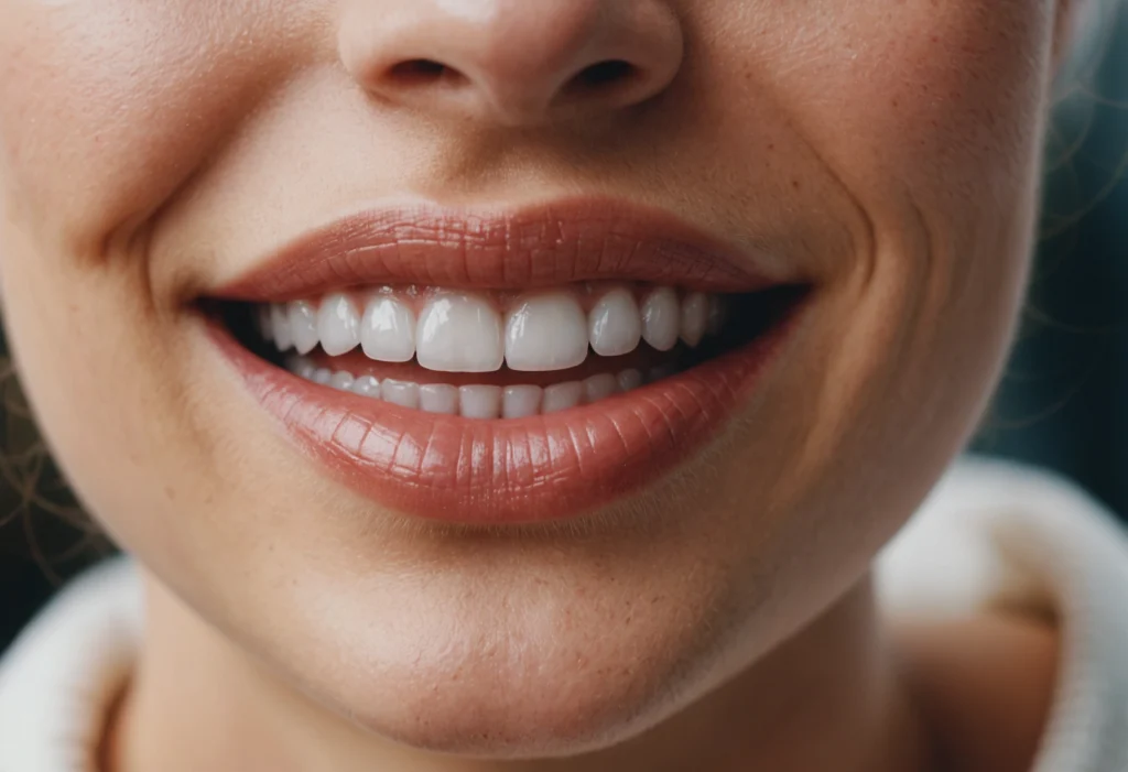 Улыбающиеся увлажненные губы