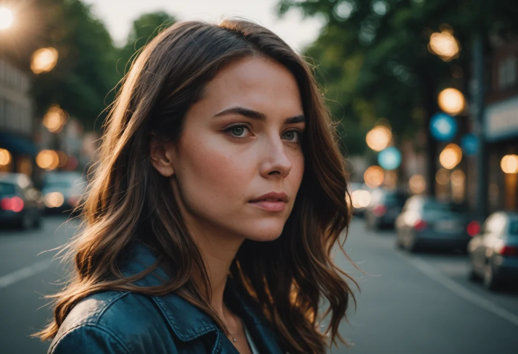 Женщина с блестящими волосами